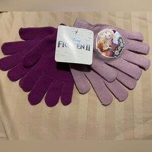 Girls purple Frozen II gloves OSFM